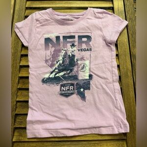 Wrangler PRCA ProRodeo Kids Light Pink Lavender NFR Vegas 2022 Tee Small